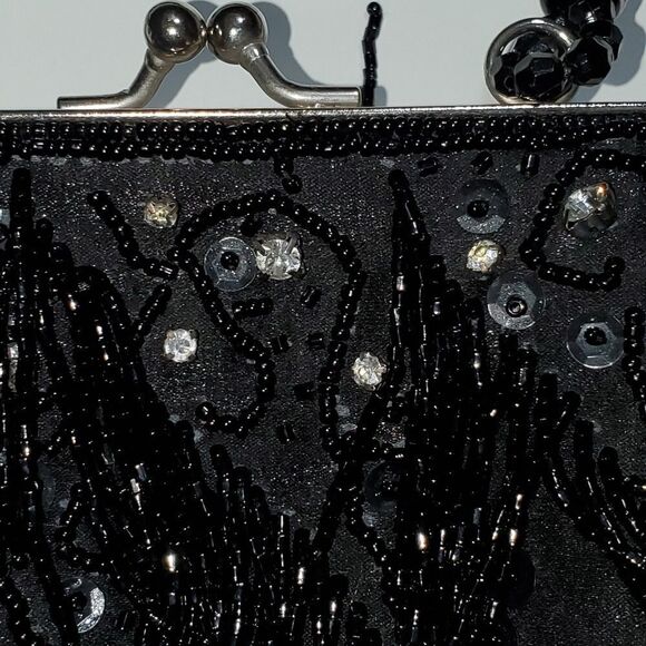 Kiss Lock Crossbody & Handbag Beaded pouch Rhinestone - Picture 2 of 10